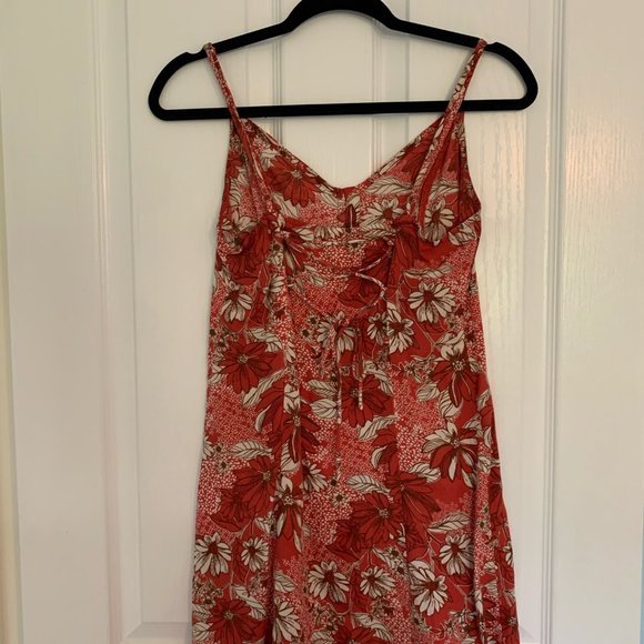 Abercrombie + Fitch Red Floral Dress Size XS - Picture 2 of 2